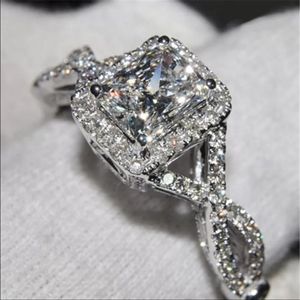 S925 stamped silver white halo diamond ring